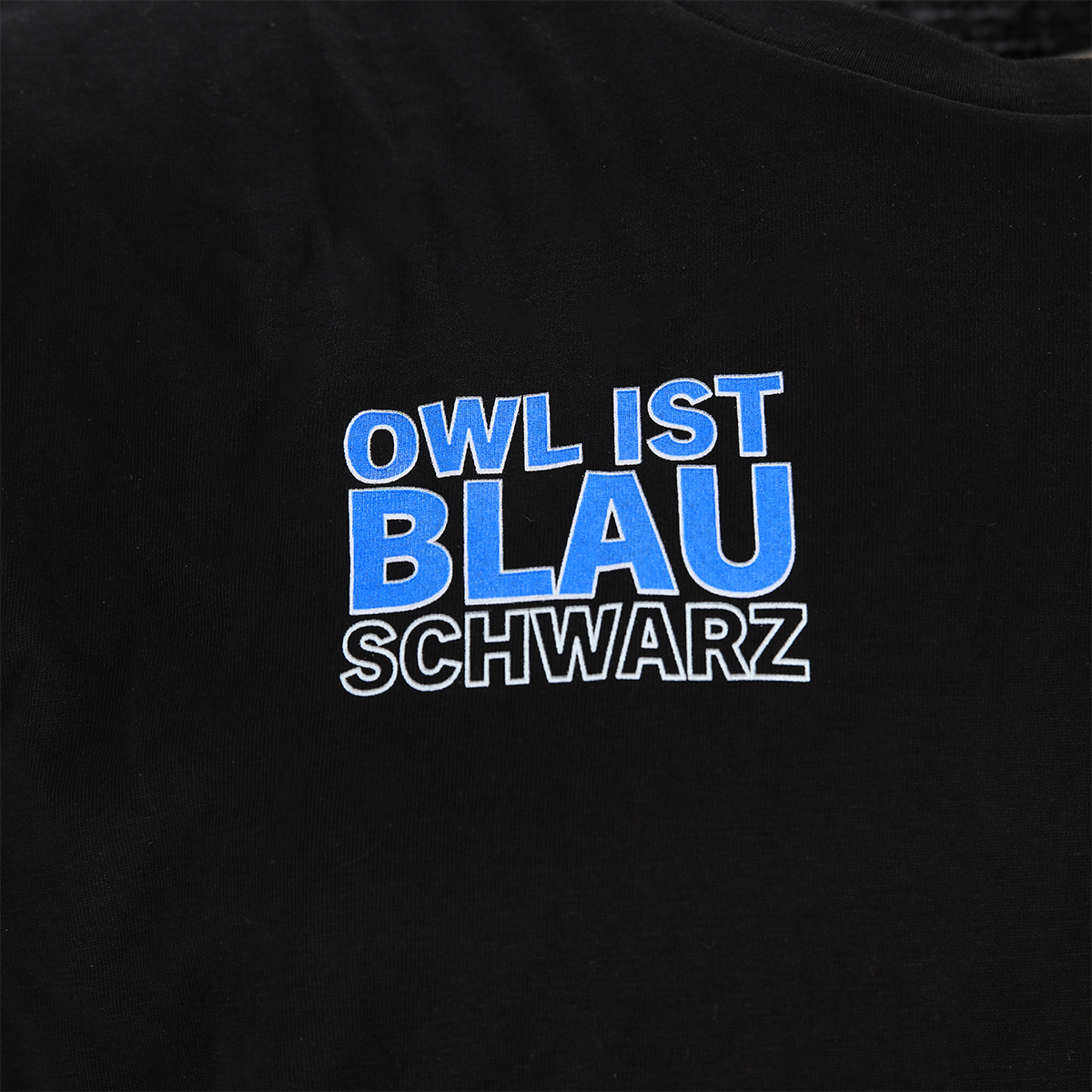 T-Shirt OWL ist blau-schwarz